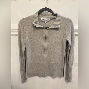 Derek Lam Gray Zip V-Neck Sweater